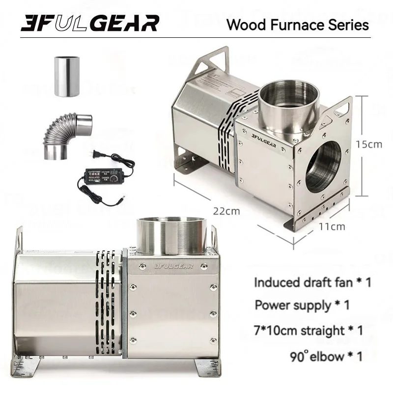 3F UL Gear 2024 New Induced Draft Fan Outdoor Wood Stove Booster Pellet Silo 24V Ventilator Assists Burn Fully Stable Firepower