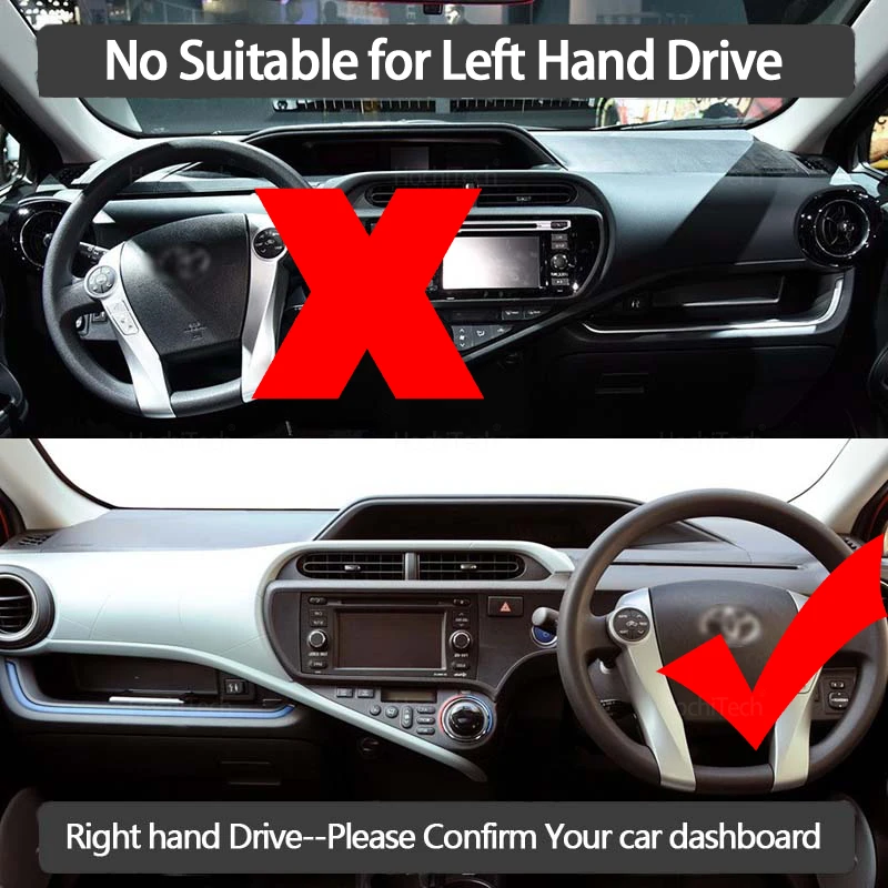 Auto Car Dashboard Cover Dash Mat Board Pad Carpet Dashmat Anti-UV Mats For Toyota Prius C Aqua NHP10 2012-2019 Accessories