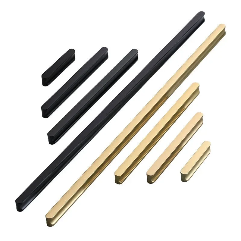Modern Minimalist Light Luxury Round Head Handle Cabinet Doors Gold Black Cabinet Wardrobe Drawer Handle Minimalist