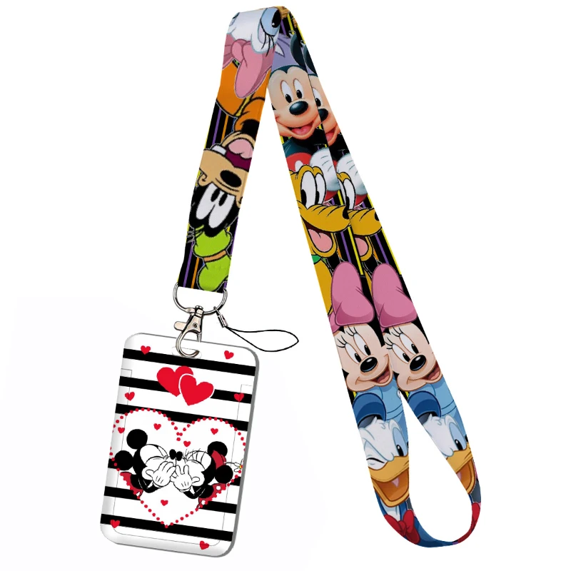 Disney Minnie Mouse Cartoon Couple Student ID Dinner keychain Bust Work Set Subway Access Card Holder view 5