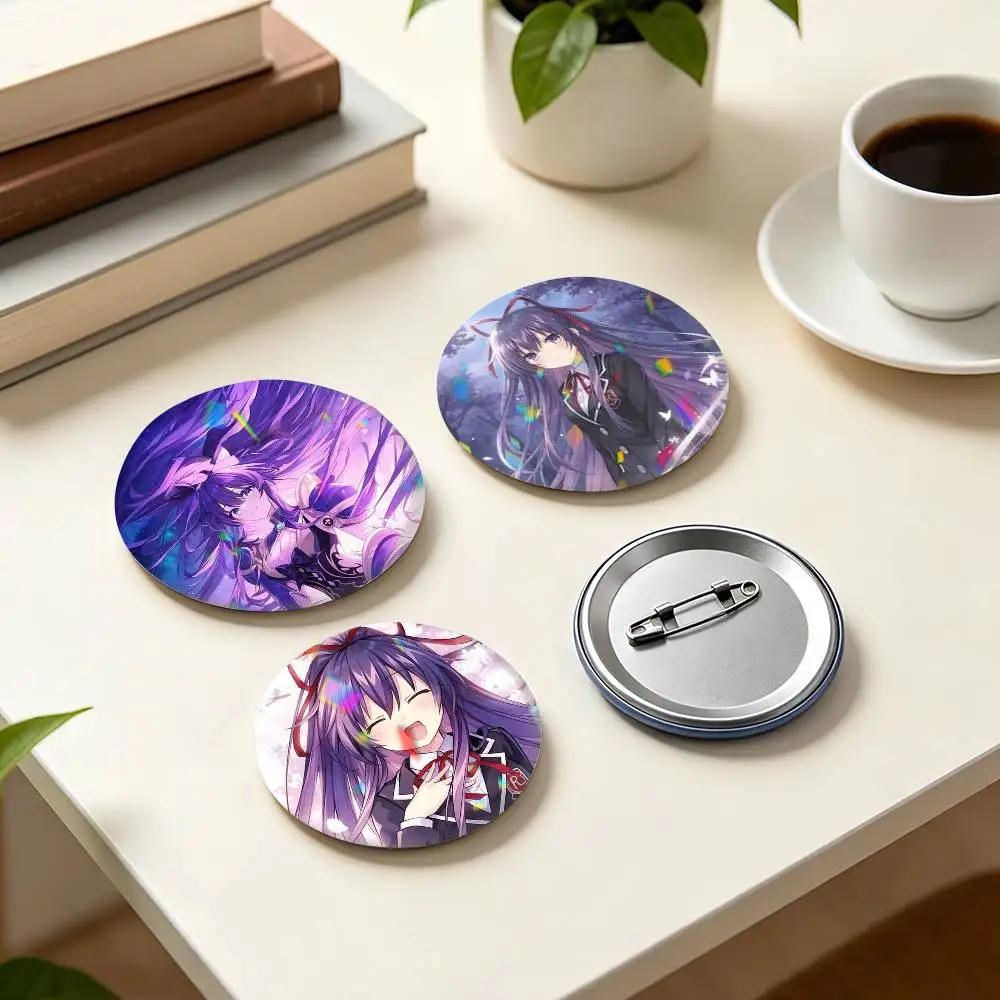 D-Date A Live Cool Y-Yatogami Tohka  25 32 44 58 75mm Badges Personalized Round Brooches Pins Accessory Gift