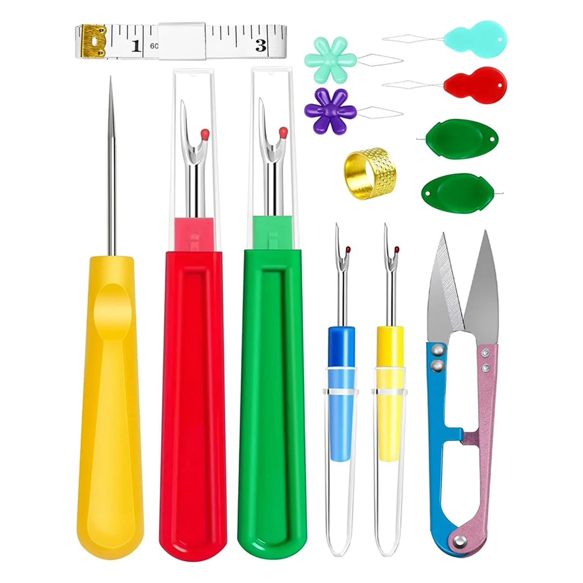 AT13 Seam Rippers for Sewing - 2 Big and 2 Small- Remover Tools, Thread Ripper, Embroidery Removal Tool