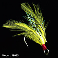 10pcs Treble Fishing Hook With Feather For Minnow Fly Fishing Lures Crankbaits Barbed Annular Sharpened Fishhook 10-3/0# sz025