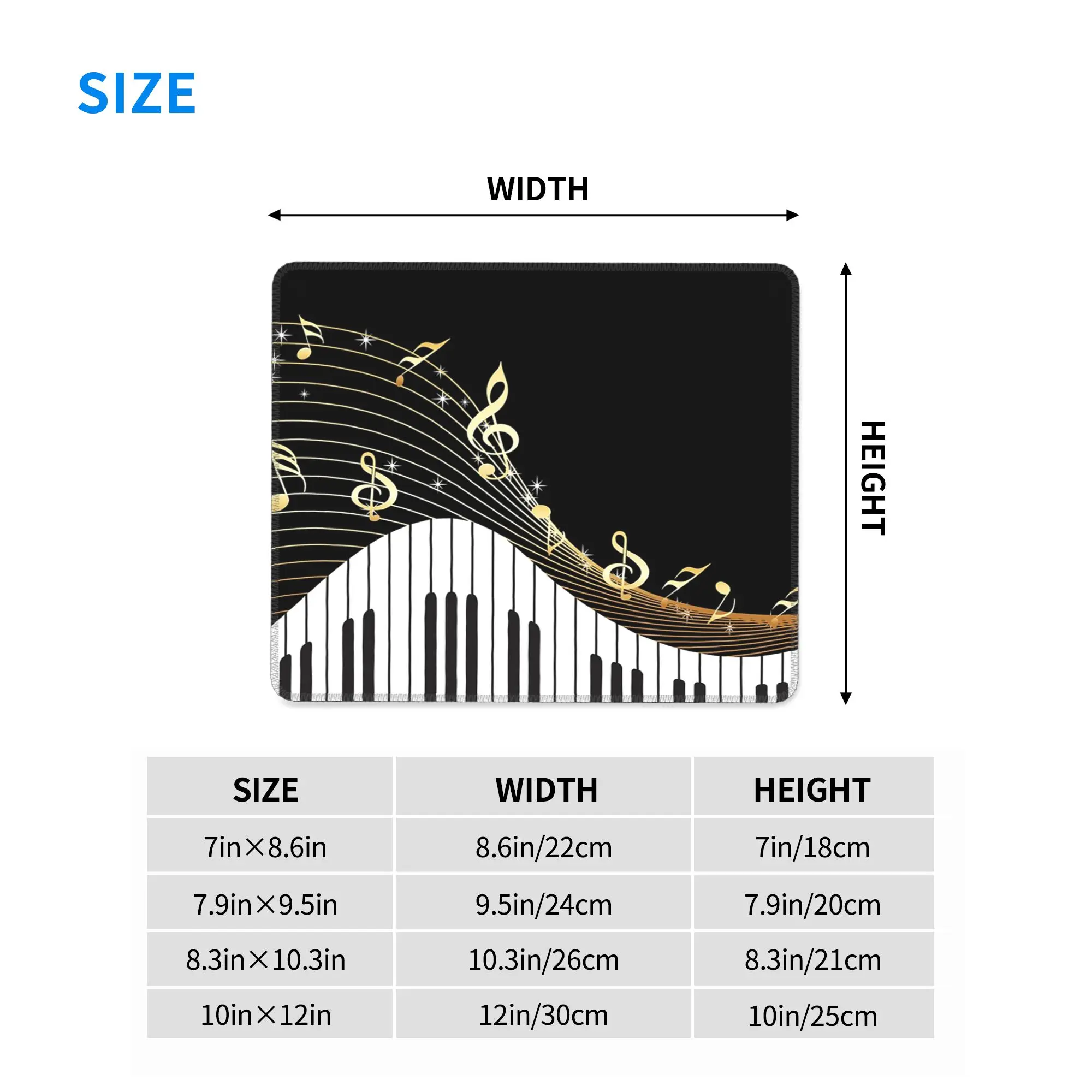Black White Piano And Golden Music Note Mouse Pad Computer Keyboard Mouse Mat Gamer PC Laptop Desk Mat Accessories Table Mats