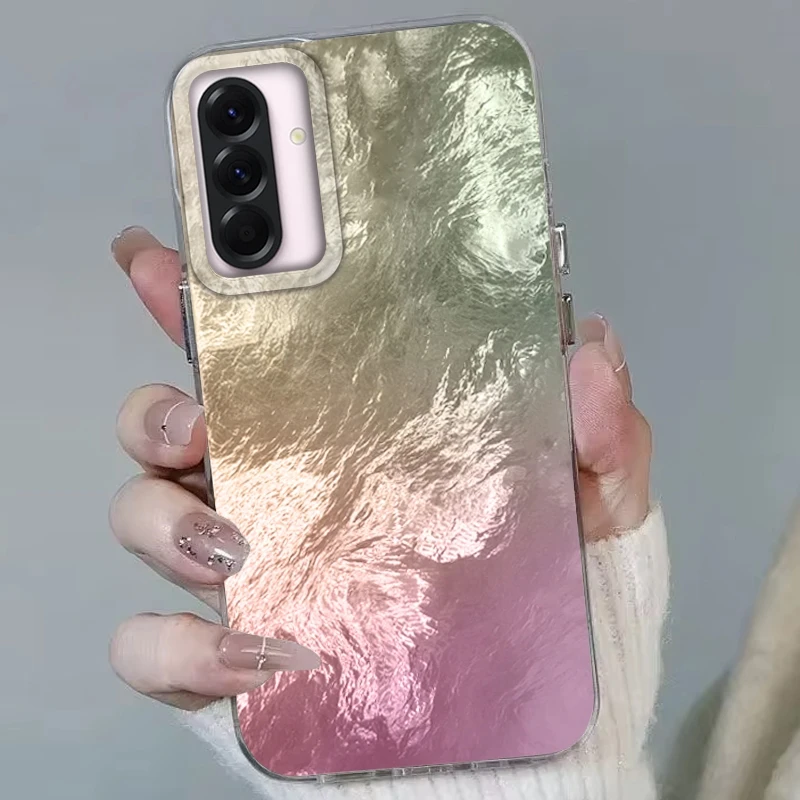 Чехол с текстурой градиентного ледника для Samsung Galaxy A16 A56 A26 A36 A06 A55 A35 A25 A15 A54 S24 S25 S22 S23 FE Girls Fundas Cover