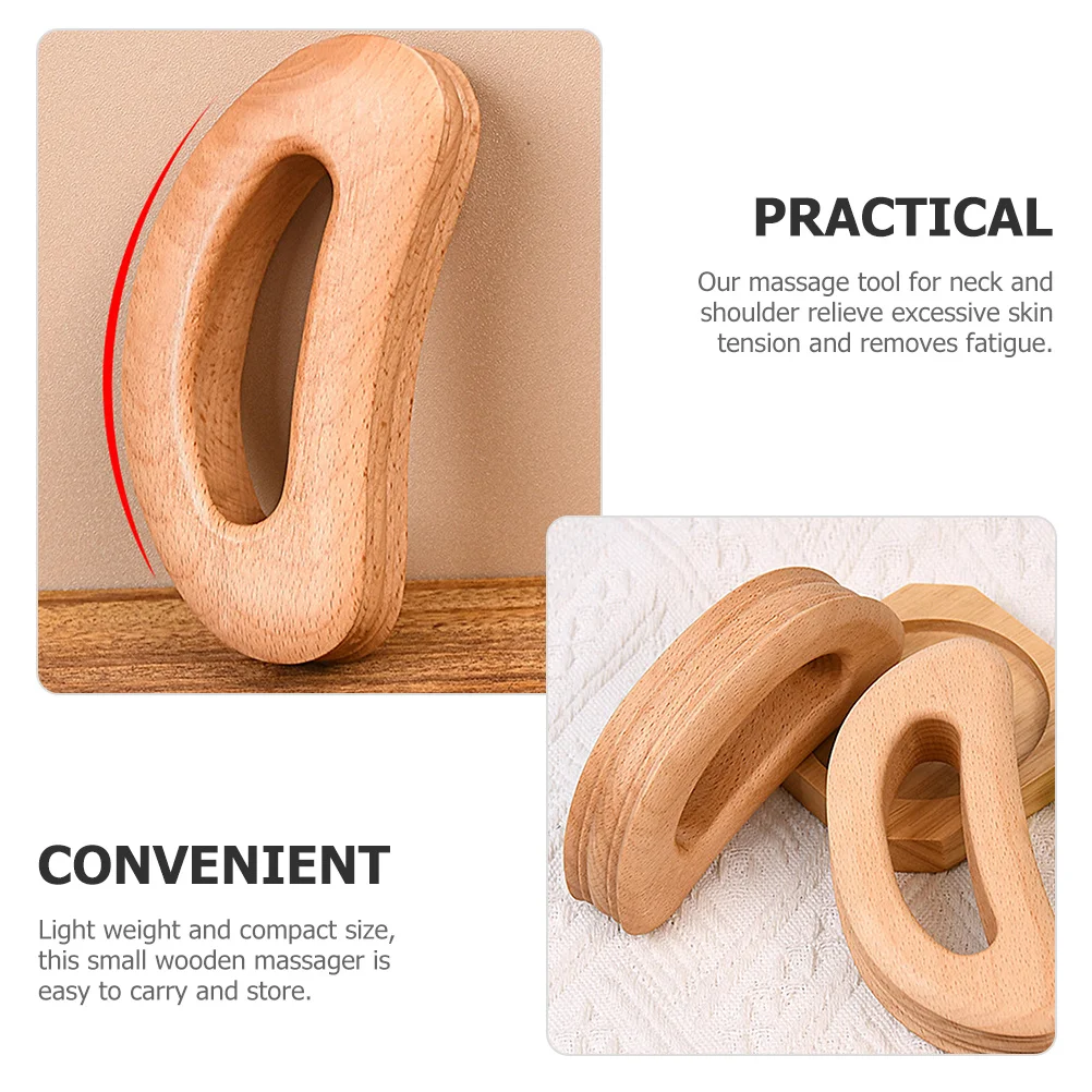

Wooden Neck Shoulder Massager Handheld Wood Massaging Tool for Fatigue Relief Relaxing Compact Lightweight Portable Body