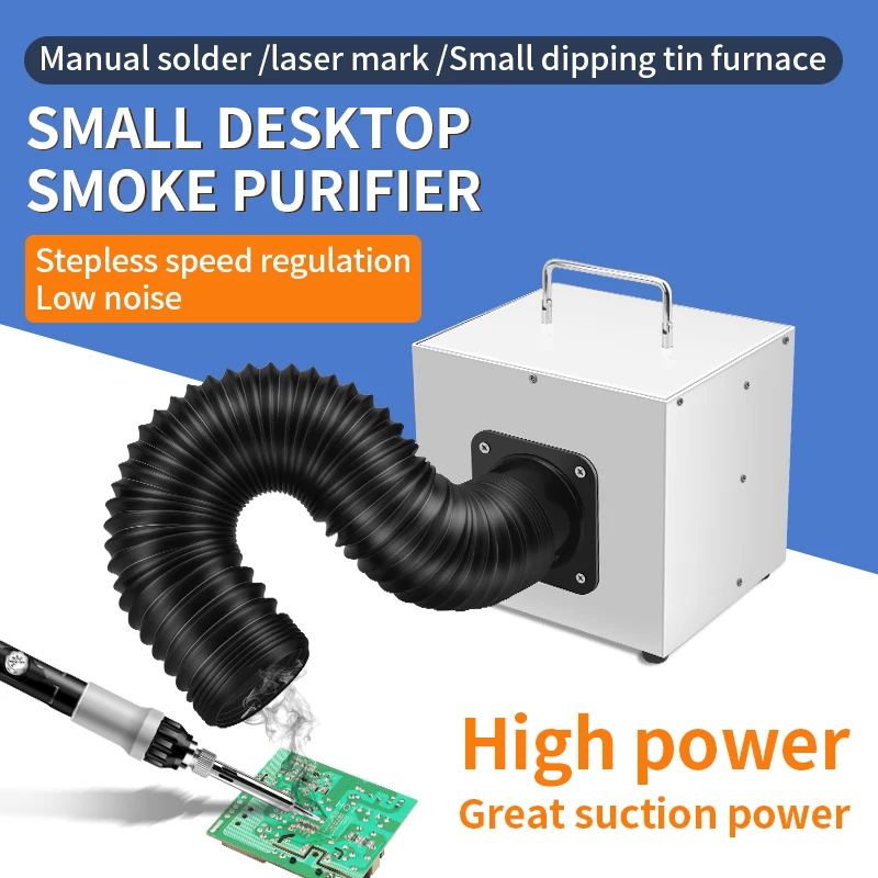 LUXIANZI 220V Tabletop Solder iron Smoke Absorber With LED Light ESD Fume Extractor Filter Screen Smoking Instrument