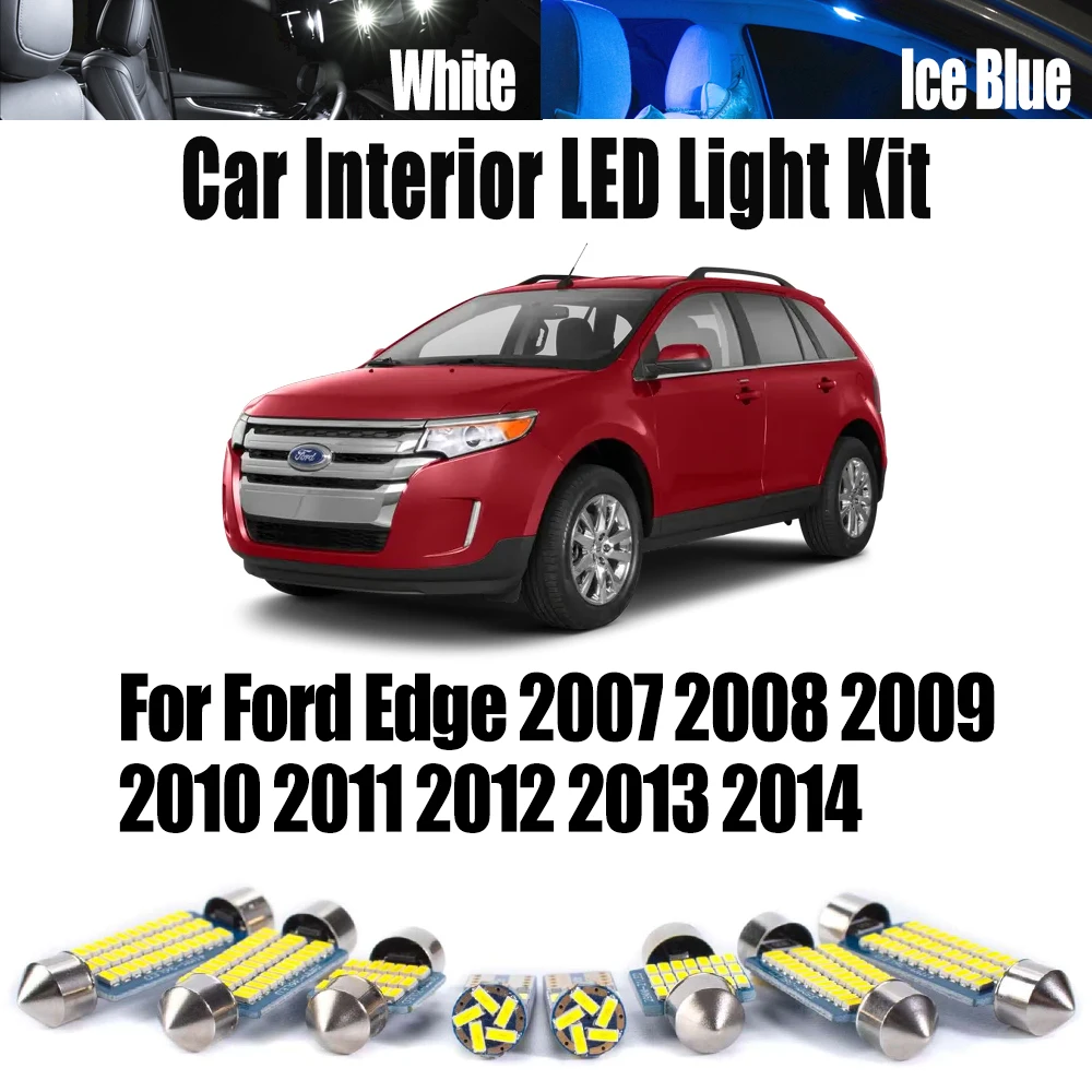 For Ford Edge 2007 2008 2009- 2012 2013 2014 Courtesy Sun Visor Light Kit Canbus Car Accessories LED Interior Ceiling Trunk Lamp