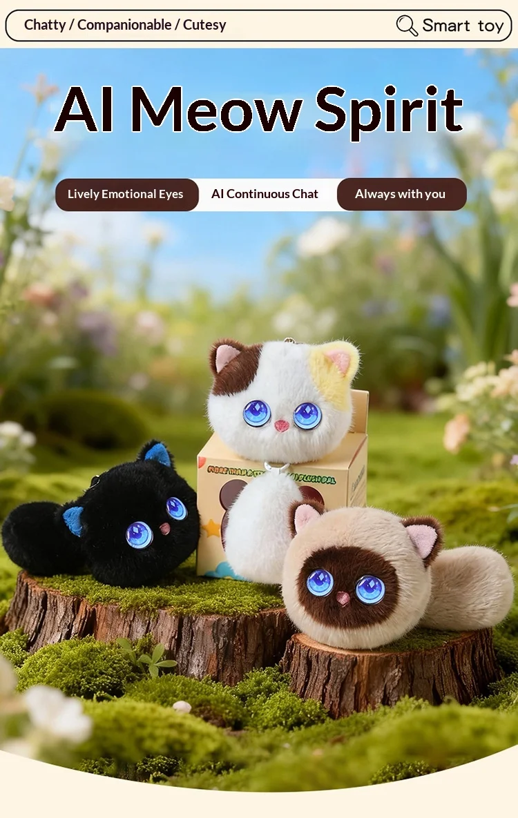 Interactive AI cat toy in the black cat option