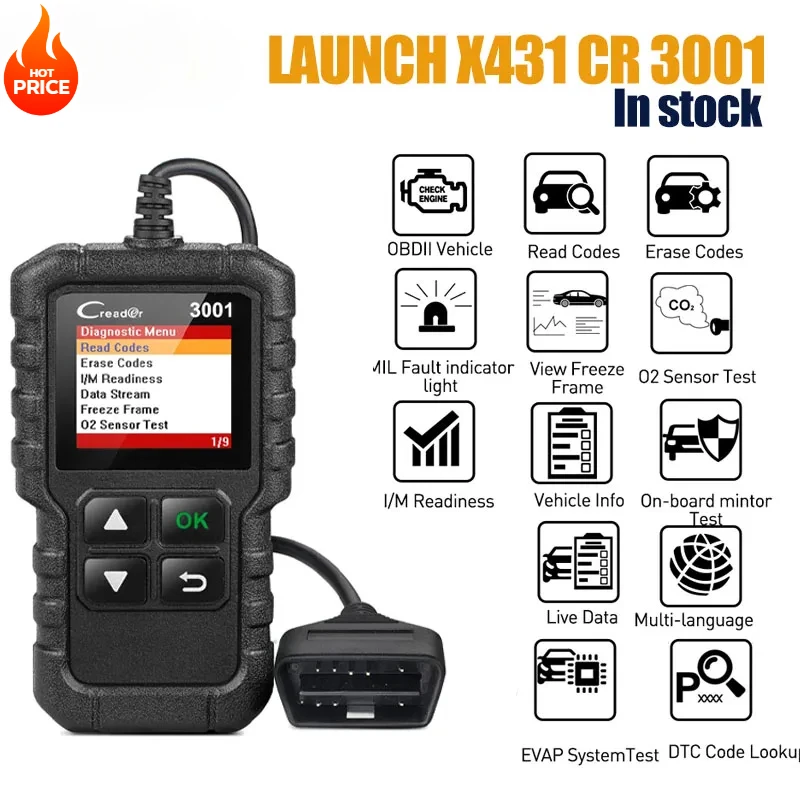 

CR3001 LAUNCH X431 Автомобильные полные диагностические инструменты OBD2