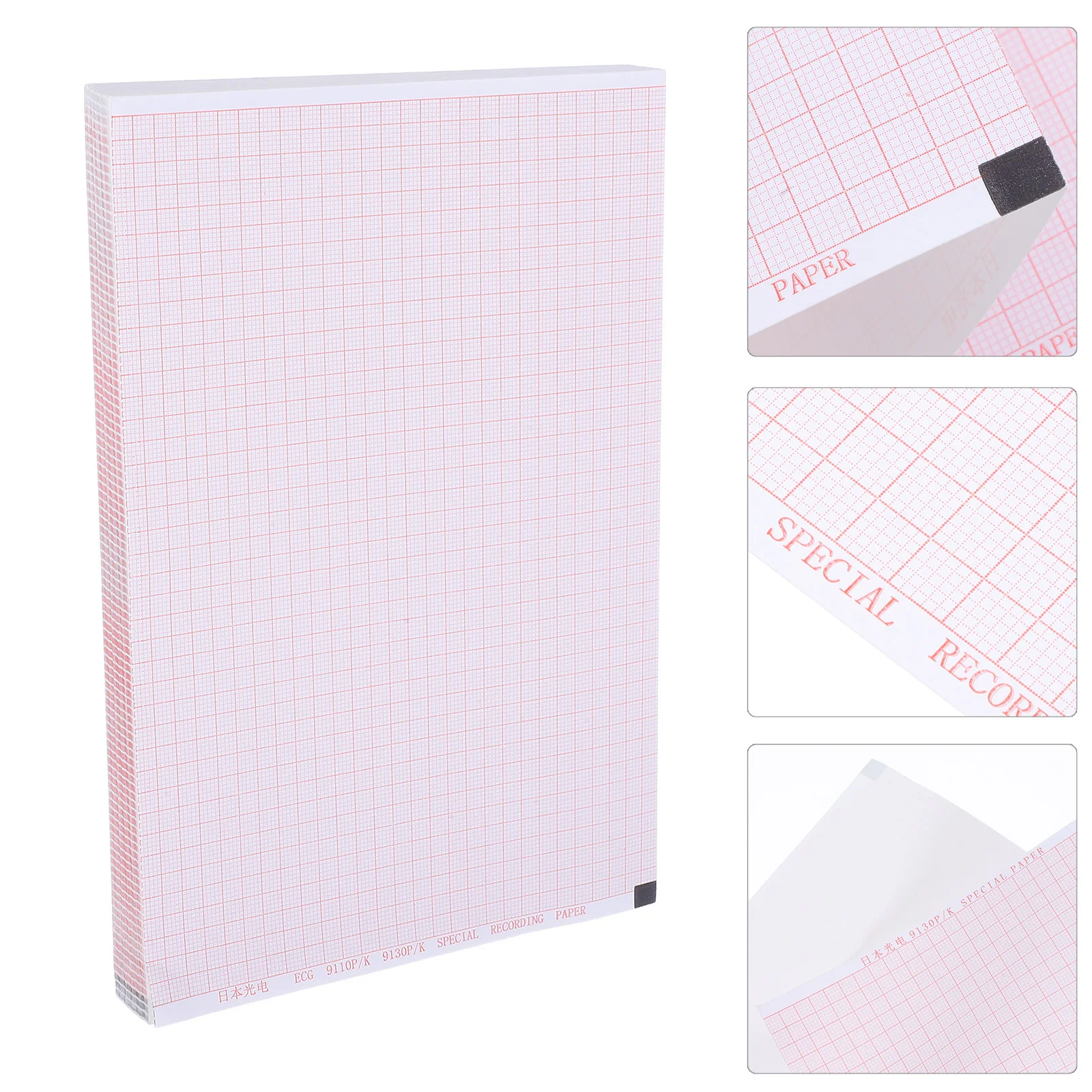 

1 Book Ecg Recording Paper 210x140mm Thermal Red Grid for Medical Devices High Precision Heart Monitoring Compatible with Most