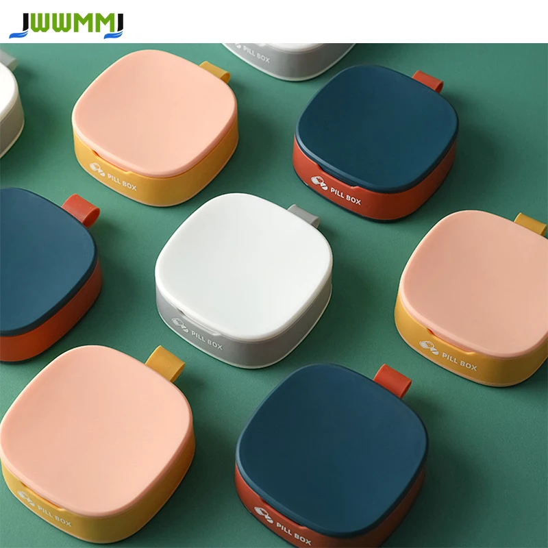 1Pcs Travel Pill Case Organizer - Small Pill Box Supplement Case for Pocket or Purse,4 Compartment Moistureproof Pill Case