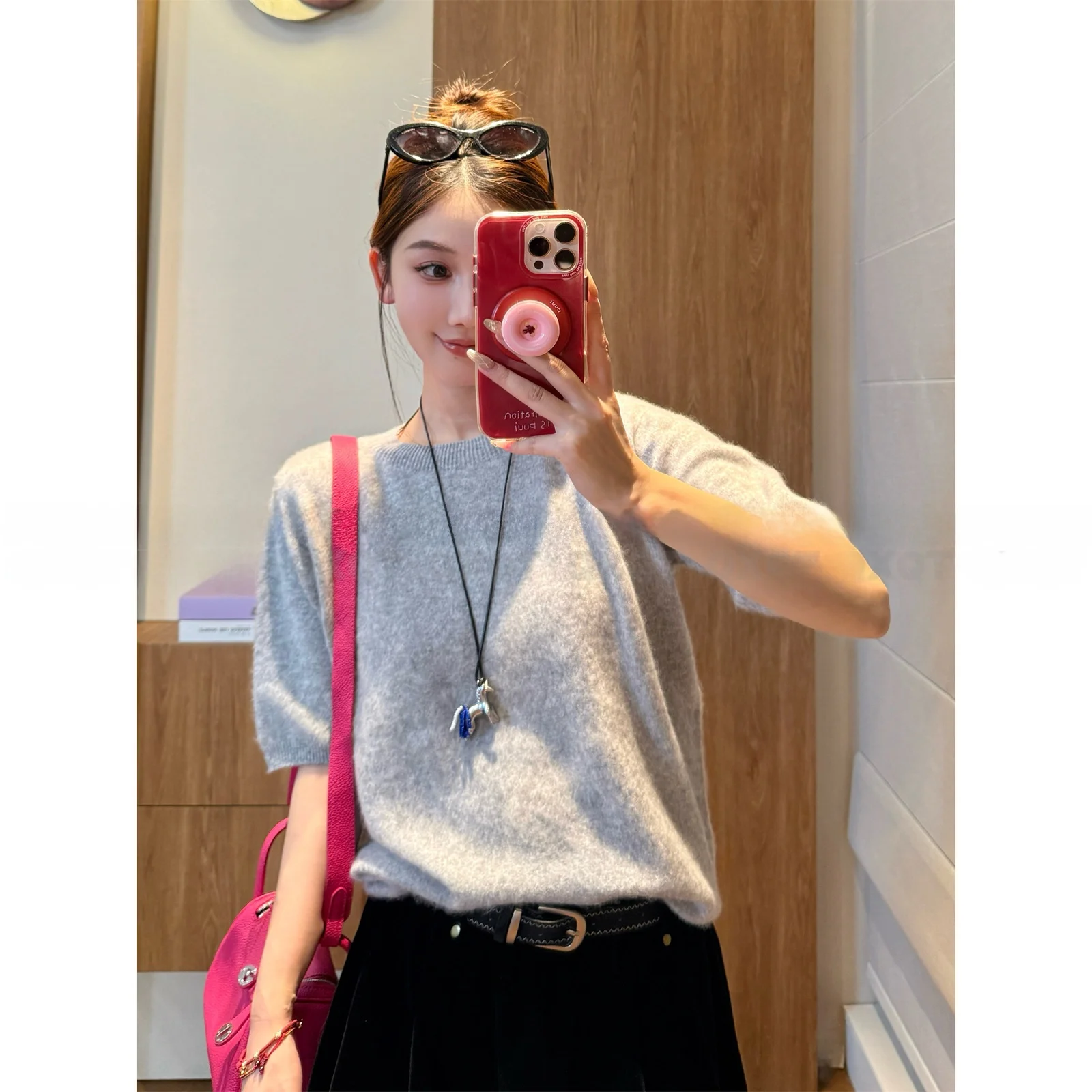 

Свободный шерстяной свитер с круглым вырезом, женский топ, мягкая вязаная одежда, осенний дизайн...