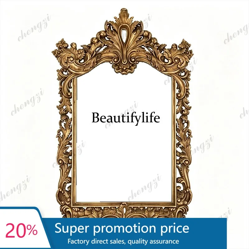f178 French fireplace mirror American luxury bathroom mirror living room porch wall decoration makeup mirror