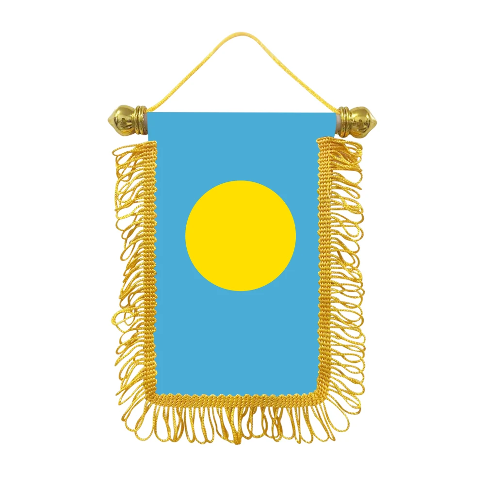 Palau small hangicng flag 10x15cm triangular flag car decoration hanging flag double-sided pattern with suction cup