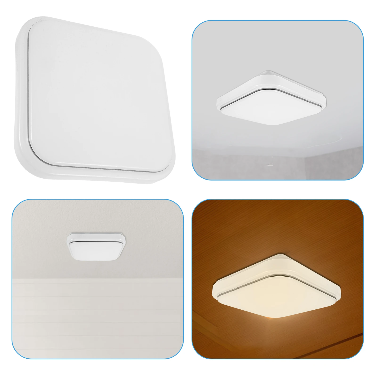 

Rectangular Lampshade 21x21cm Silver Wire Modern Ceiling Light Cover for Bedroom Kitchen Easy Install Disassemble Clean