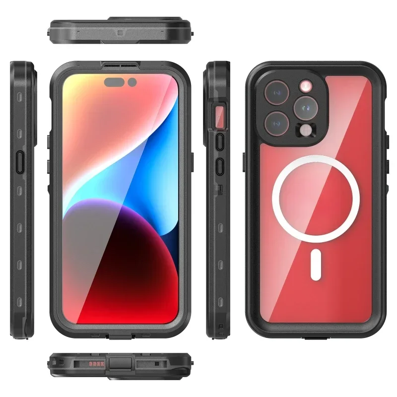 

For IPhone 15 Pro Max 15Pro 15Plus Phone Case IP68 Waterproof Full Body Shockproof And Dustproof Magnetic Phone Case Suitable