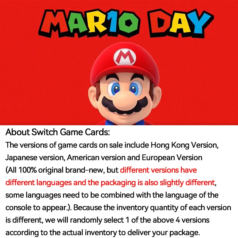 Nintendo Switch Mario & SUPER MARIO Series Game Deals Physical for Nintendo Switch OLED Switch Lite Nintendo Switch Game Cards