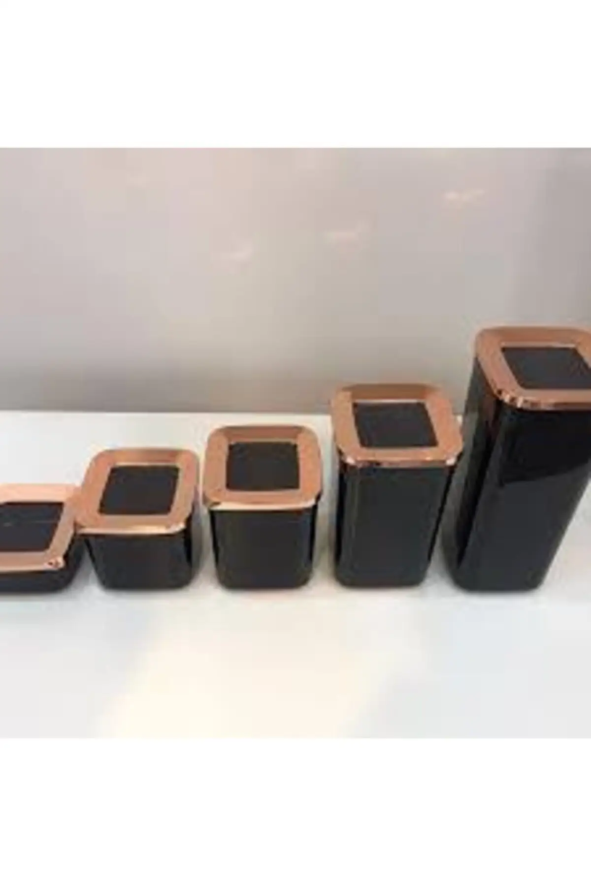 

DOLBOVI Vıp Ahmet square storage container black-copper 5 pcs