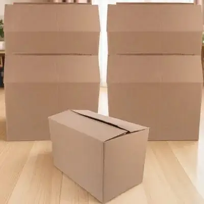 

5Pcs Express Shipping Boxes Sturdy Foldable Corrugated Packaging Boxes for Storage Moving Packing Cartons Packaging Big Cartons