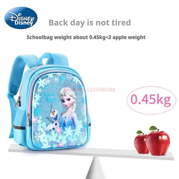 New Style Kawaii Disney Frozen Elsa Cartoon Series Kindergarten Pupils Girls Backpacks Girls Schoolbags 3 To 5 Breathable  Light