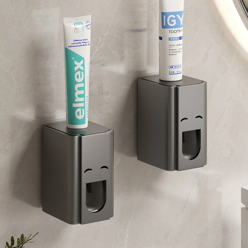 Automatic Toothpaste Squeezer Set, Wall Mounted, Household Squeezer, No Perforation, Toilet Toothbrush Shelf