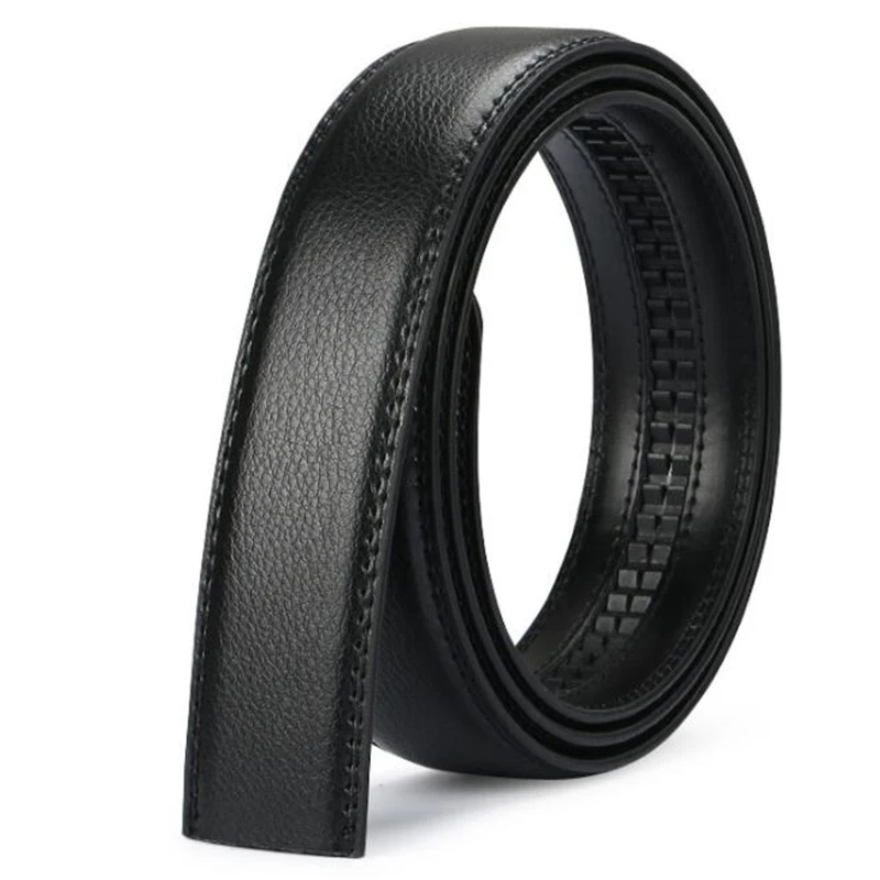 Men's 3.5cm Automatic Buckle Belts No Buckle Belt Body without Buckle High Quality Male PU Leather Strap Jeans Belt Wide