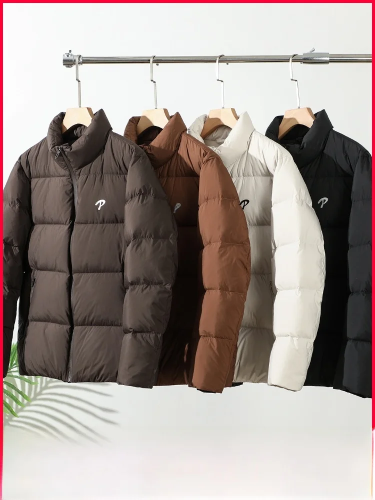 Chaqueta de Plumón de Pato Blanco de Alta Gama para Hombre, Abrigo de Invierno para Exteriores, Cuello Alto, Moderno, Versáti...