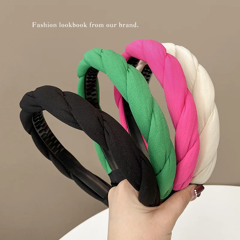 Fashion Solid Color Sponge Headband Girls Hairband Headband Headwear Headband Solid Color Hairband Women's Hair Accessories