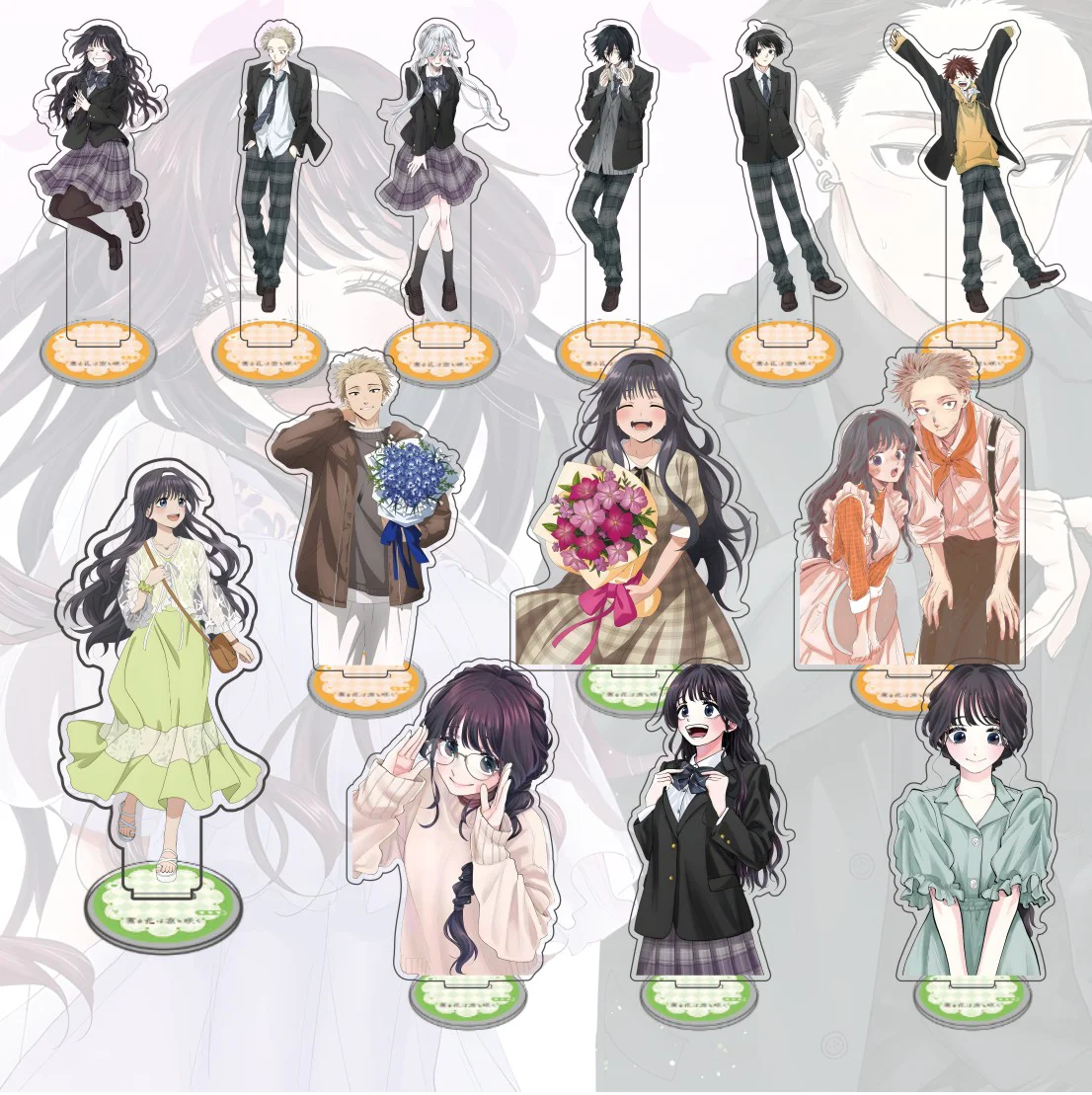 Anime Kaoru Hana wa Rin to Saku 15 cm Acrylic Character Kaoruko Waguri Rintaro Tsumugi Standing Model Desktop Decoration Gift