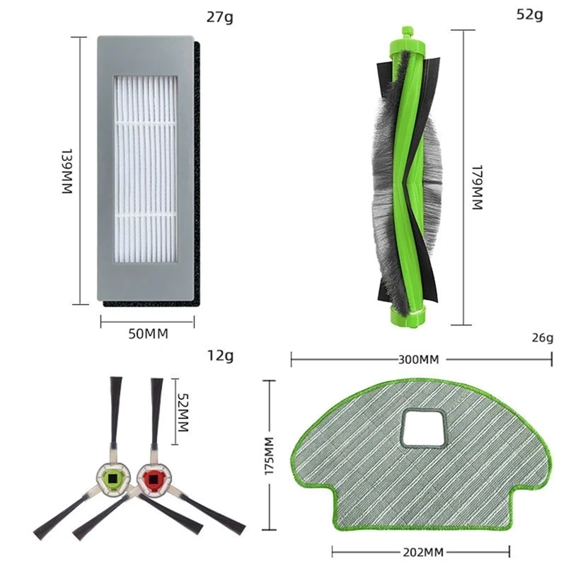 Accessories For iRobot Roomba Combo 113 R113840 Robotic Vacuum Cleaner Main Brush Hepa Filter Side Brush Mop Rags Replacement