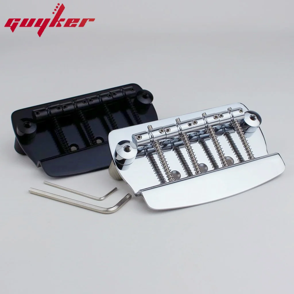 Chrome 4 String Hard Tail Fixed Bass Bridge MMB4 Chrome Black