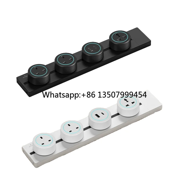 

32A Popular Waterproof Dustproof Tamper Resistant Wall-Mounted Rail Socket Stainless Steel Furniture Kitchen Track 2 USB Output