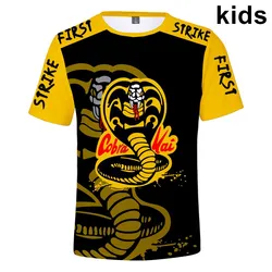 New 3 to 14 years kids t shirt Cobra Kai The Karate Kid children Clothing 3d boy/girls t-shirt  teen tshirt cartoon child t shir