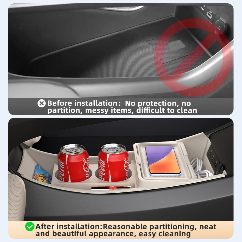 2025 لوحدة التحكم المركزية المصنوعة من السيليكون BYD Dolphin Surf أسفل صندوق التخزين منظم التحكم المركزي حصيرة السيارة الداخلية