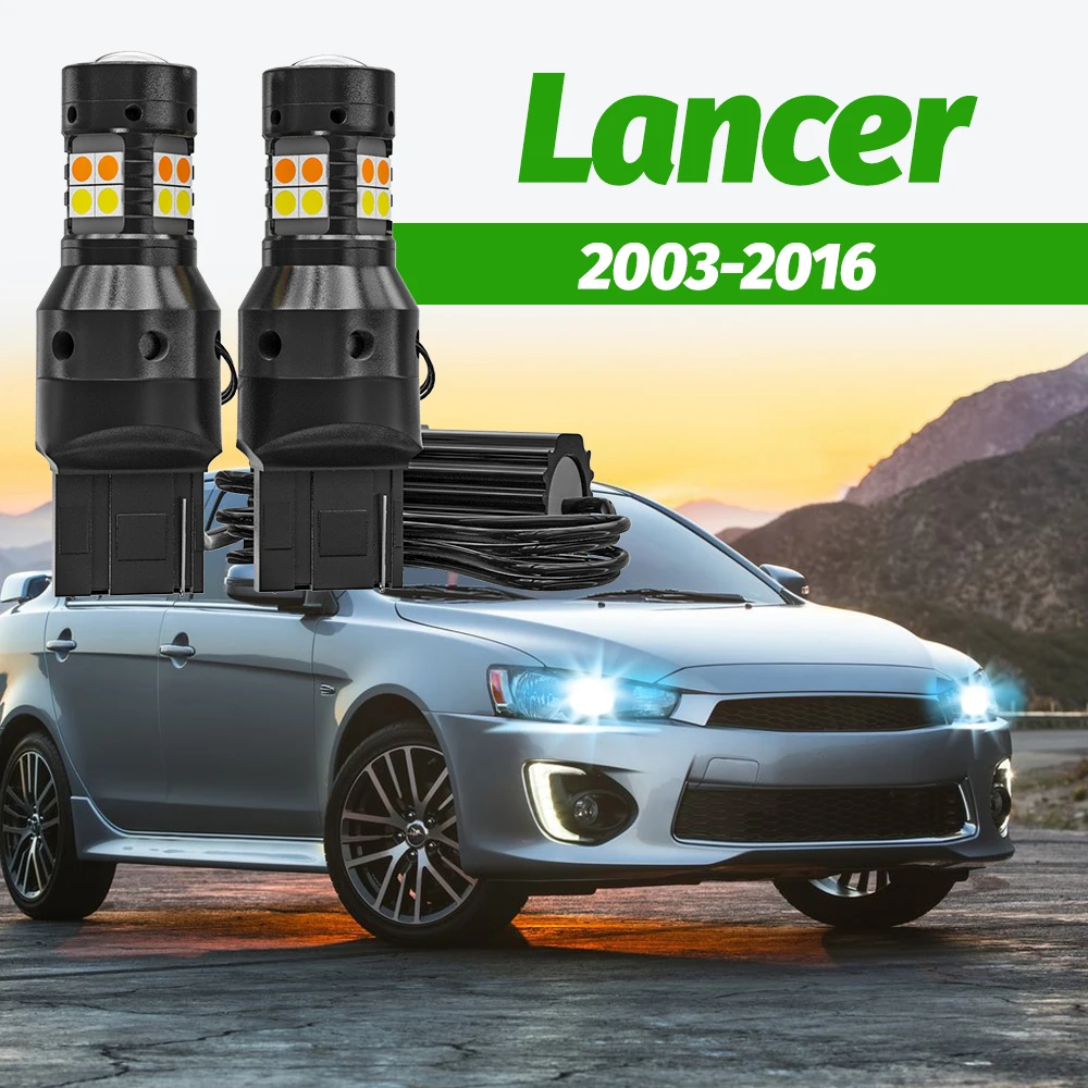 2x Dual Mode Turn Signal+Daytime Running Light Accessories LED DRL For Mitsubishi Lancer 7 8 2003-2016 2010 2011 2012 2013 2014