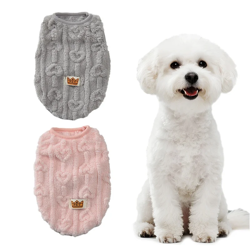 سويت شيرت من الصوف الدافئ للكلاب الصغيرة والمتوسطة والجرو والقطط والقطط معطف تيدي للحيوانات الأليفة ناعم ومريح للخريف والشتاء