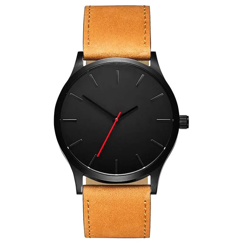 hot sale big dial men sports watch PU leather quartz men wrist watch