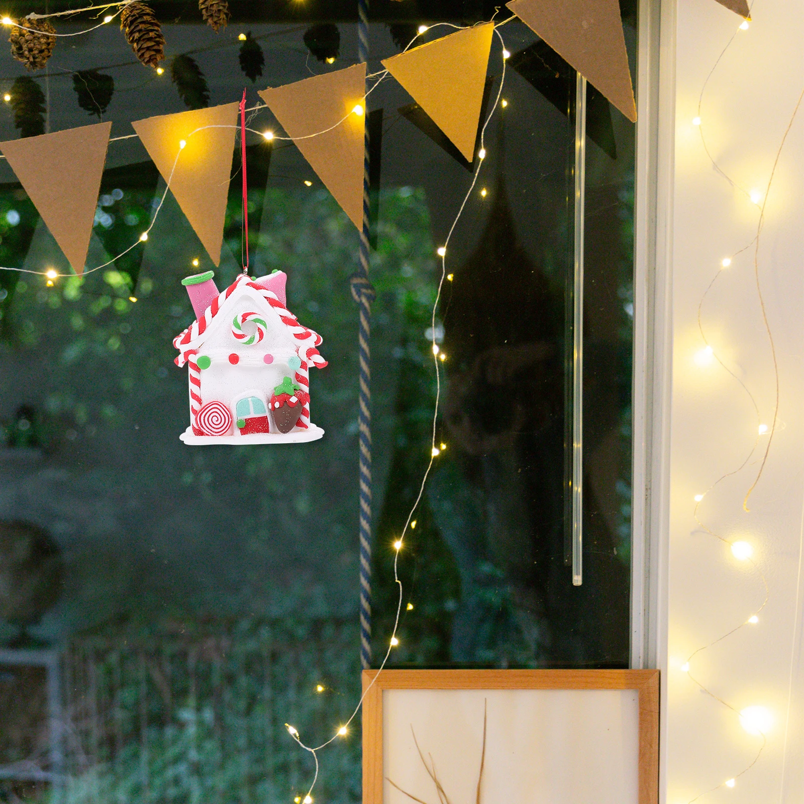 

Christmas Scene Pendant Xmas House Hanging Decor Festive and Decoration Christmas Pendant Party Hanging Decor