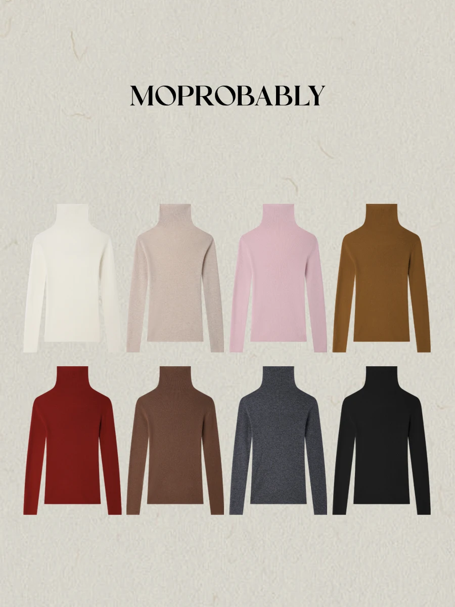 

Женский теплый шерстяной джемпер Li Ynuo MPBY Think of You 00 с высоким воротом, облегающий, для повседневной носки, с длинным рукавом