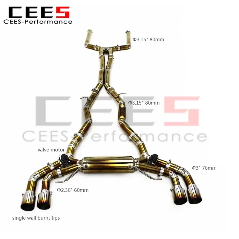 

cees Catback Exhaust Muffler System for BMW M5 F90 4.4T 2018-2023 Performance Exhaust Pipe SUS304/Titanium Escape Exhaust Pipes