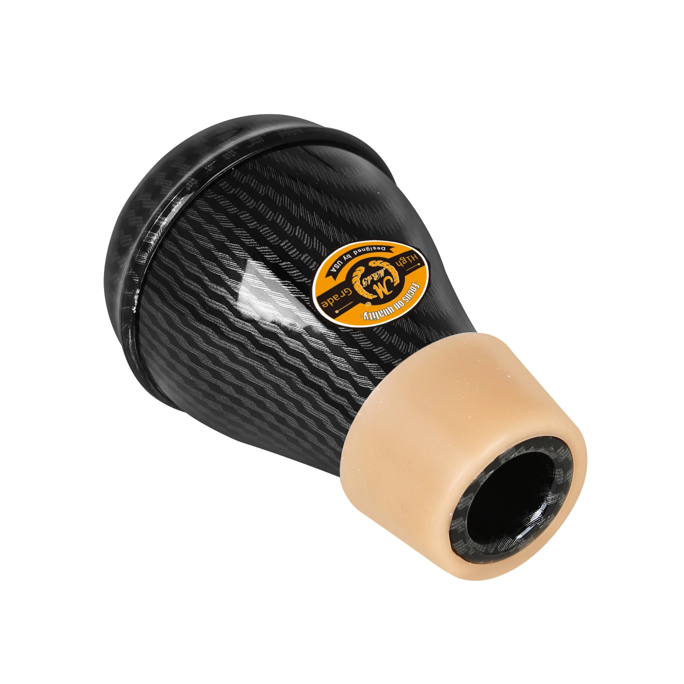 M MBAT Trumpet Mute Carbon Fiber Texture ABS Trumpet Stopper Brass Accessories for Practice Performance with Silicone Connector