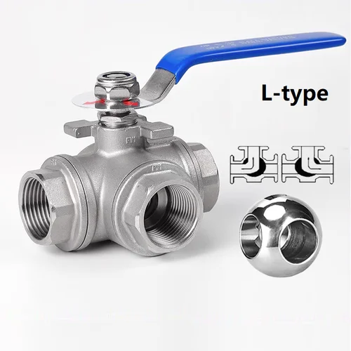 Imagen 2 del producto 1/4 ""- -2"" BSP rosca interna T L puerto conector de válvula de bola SS304 316 válvula de bola de tres vías de acero inoxidable para agua y Gas