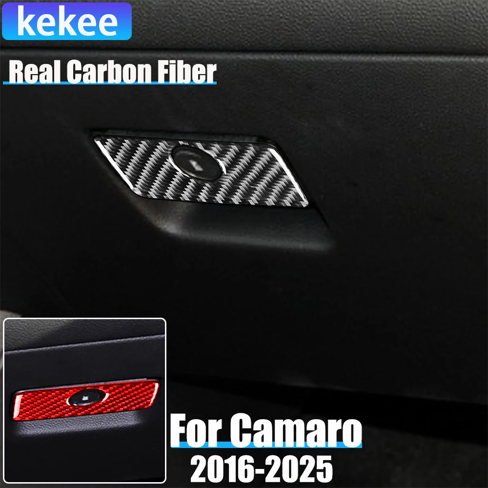 

Real Carbon Fiber Car Accessories Glove Storage Handle Decorative Trim Cover Soft Sticker For Chevrolet Camaro 6th Gen 2016-2025