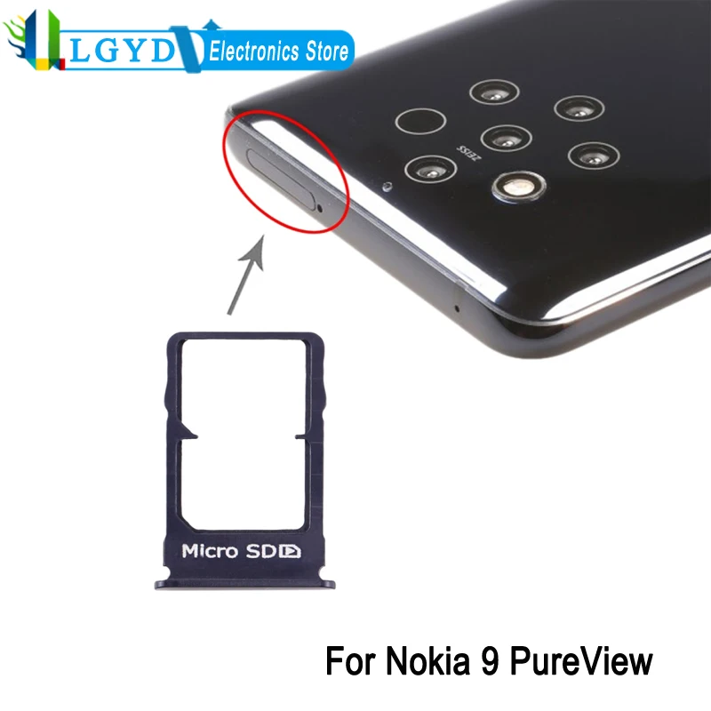 For Nokia 9 PureView SIM Card Tray + Micro SD Card Tray Replacement Part