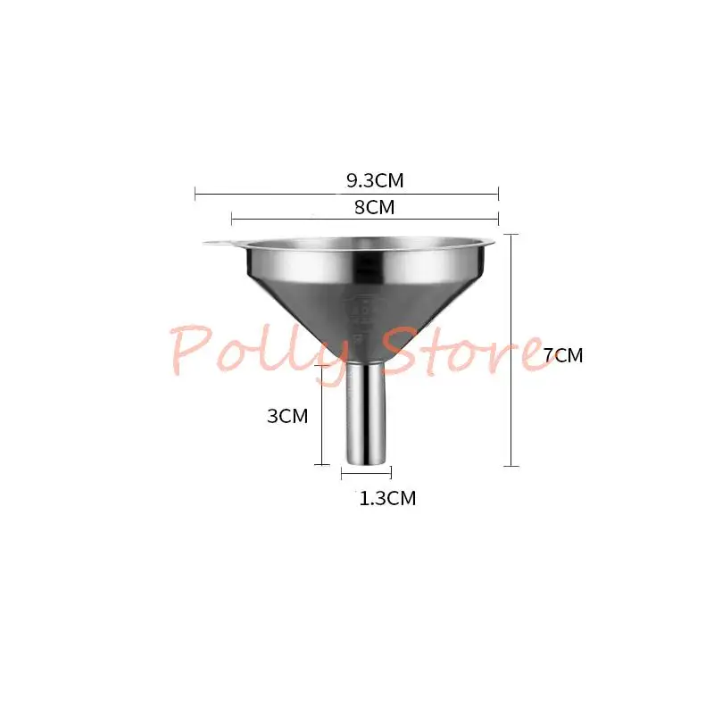1Pc Mini Refueling Liquid Dispenser Oil Funnels Stainless Steel Small Caliber Wine Funnel Dia. 5.6cm 8cm Home Kitchen Oiler Tool