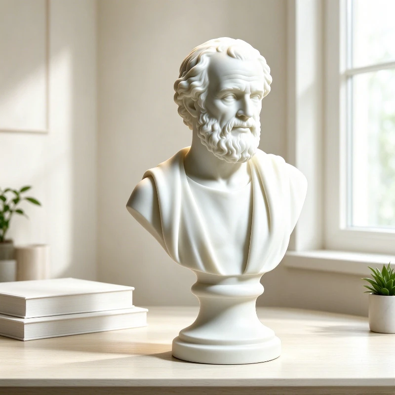 Socrates Bust Statue, Greek Philosopher Figurine, Vintage Tabletop Ornament, Modern Home Decor, Premium Collectible Gift