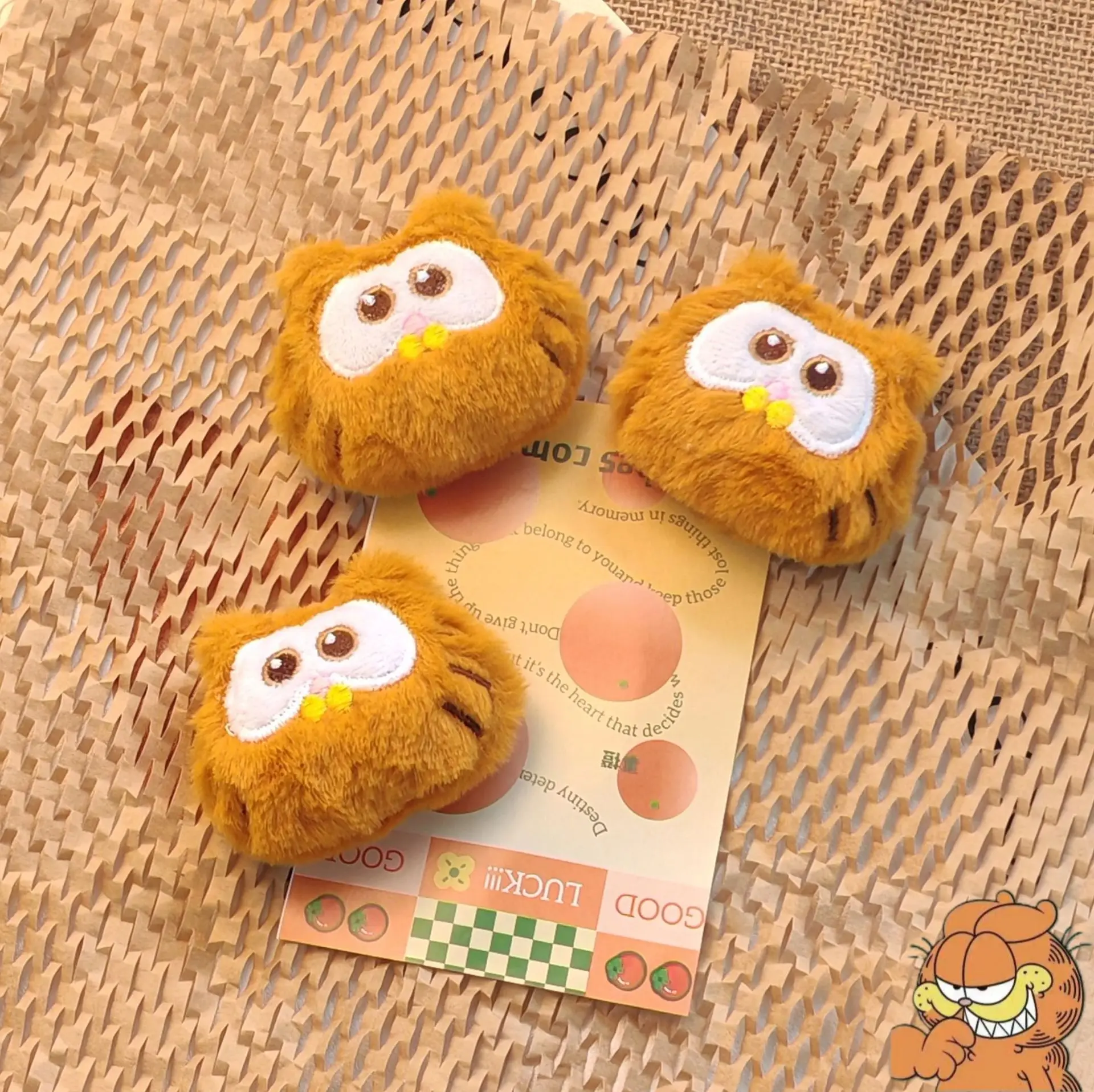 Garfield Brooch Plush Accessories Cartoon DIY Clothes Badge Pins 3PCS Parent-child Jewelry Children Reward Gifts