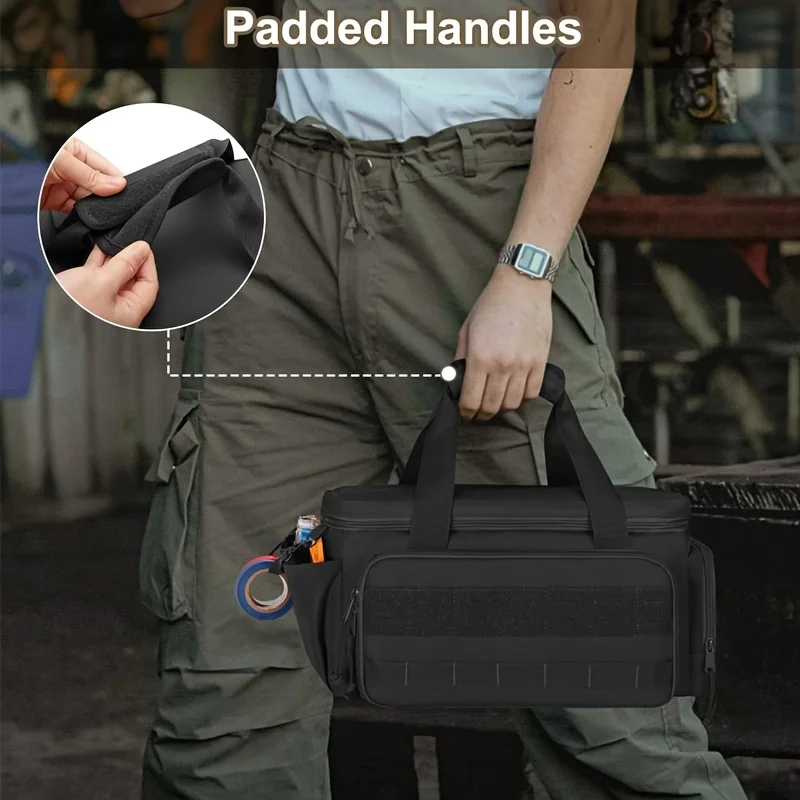 1-Piece Multifunctional Storage Bag, Thickened Oxford Cloth Tool Storage Bag, Electrician and Carpenter Portable Lightweight Tool Bag, Non-Slip Heavy-Duty Work Bag, Large Capacity Pocket Tool Storage Bag