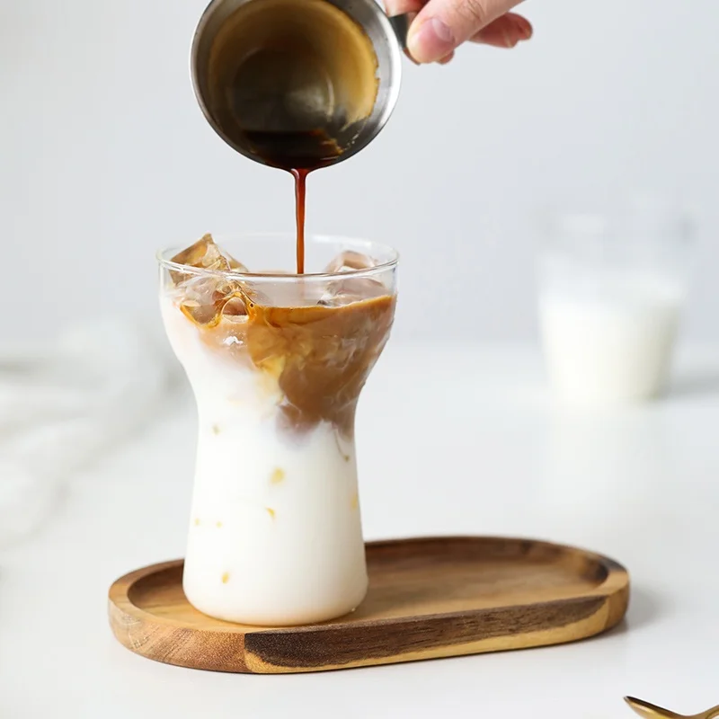 

Стеклянная чашка для кофе в стиле Ins, для воды, чая, кофе, холодного кофе, однослойная, ручной работы, посуда для напитков